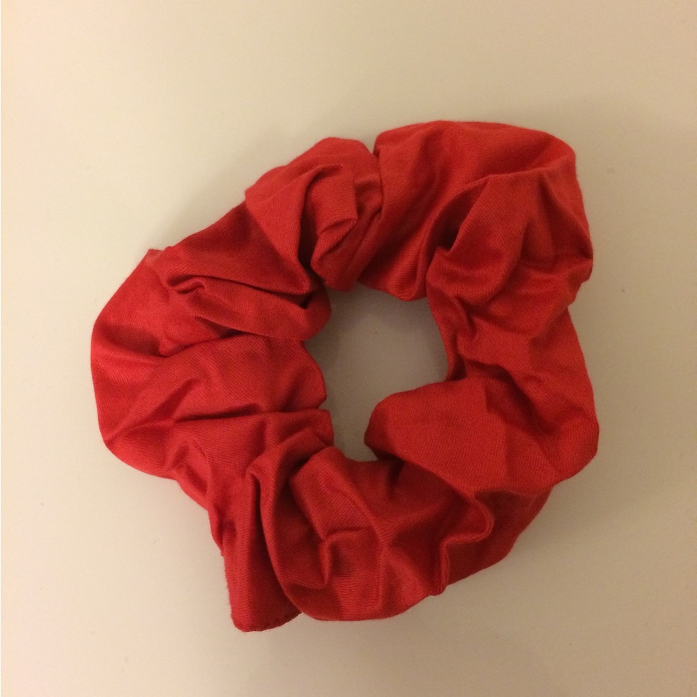 $4 Add-on New Hair Scrunchie Handmade Fabric Ponytail Elastic Hair Accessory Red
